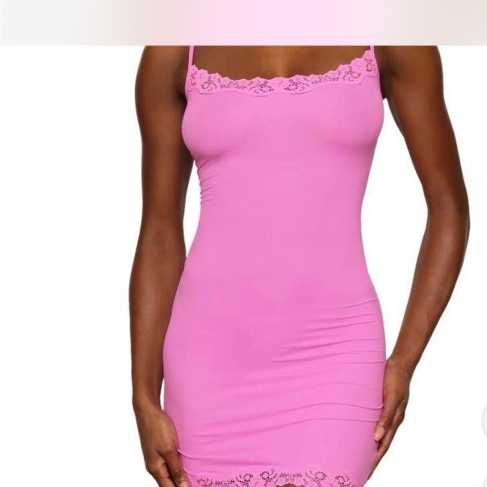 SKIMS Pink Lace mini dress